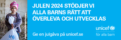 En riktigt god jul och ett gott nytt år tillsammans med Unicef - för alla barns rätta att överleva och utvecklas.